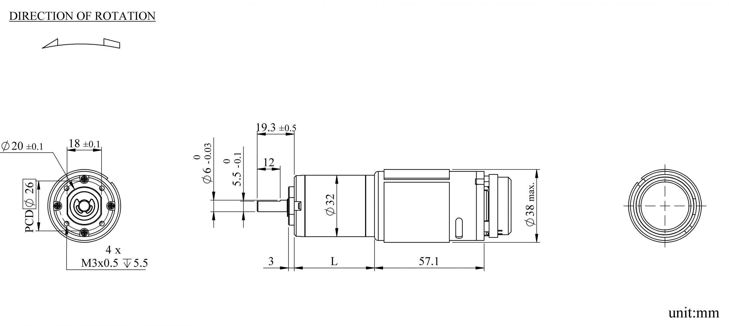 Dimensioni di Apparenza PK32K