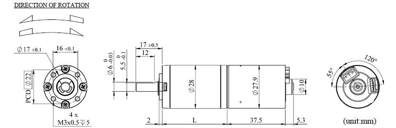 Dimensiones de Apariencia PK28VAM