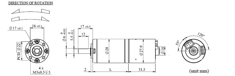 Dimensioni dell'aspetto PK28VAS