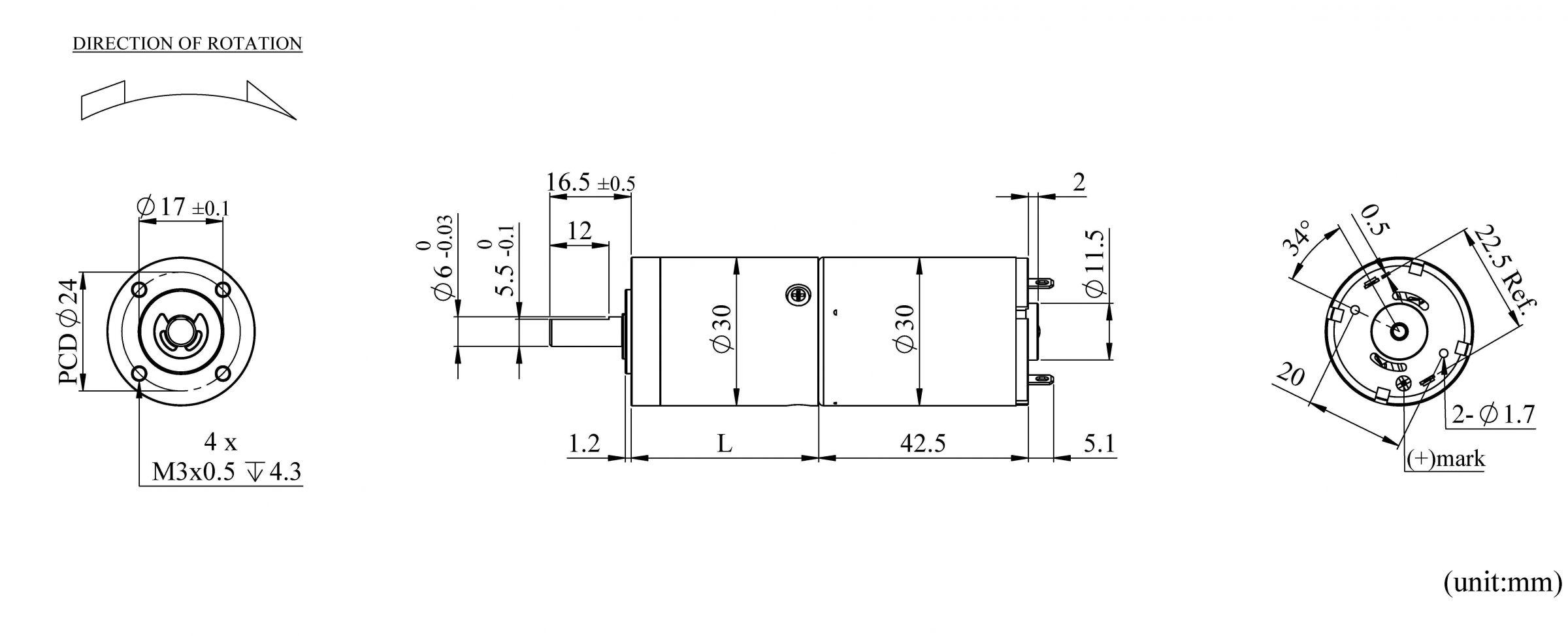 أبعاد مظهر PK30FA