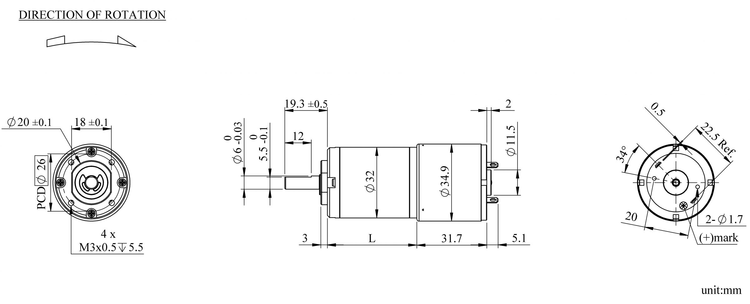 Dimensioni di Aspetto PK32CA