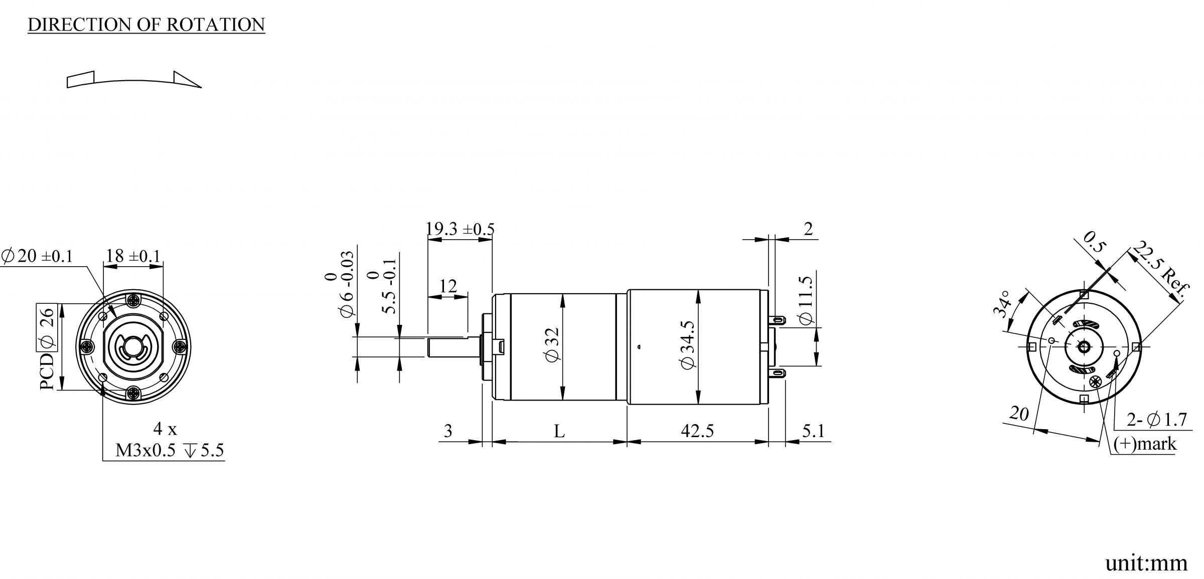 PK32FA Dimensioni di Apparenza